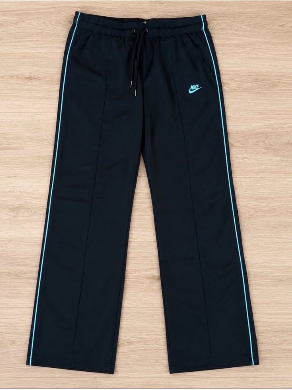 Nike Black Joggers with Teal Piping